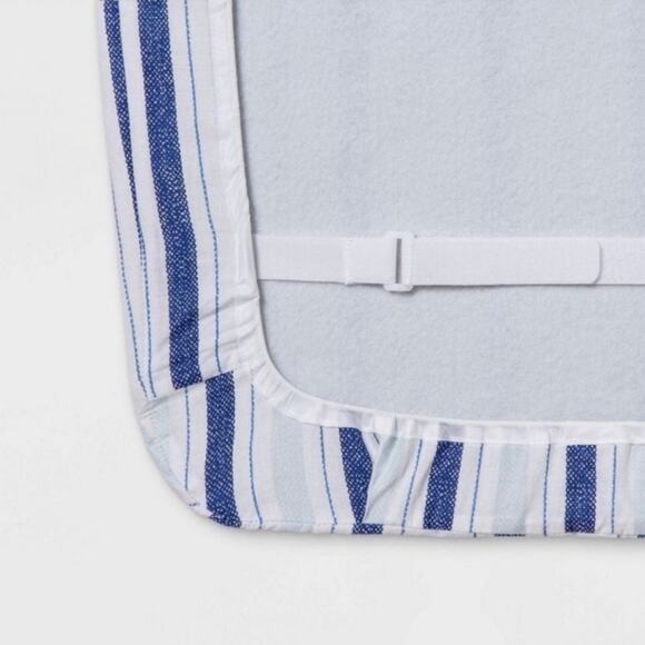 NIP Threshold Wide Padded Ironing Board Cover Blue Striped - Picture 2 of 4